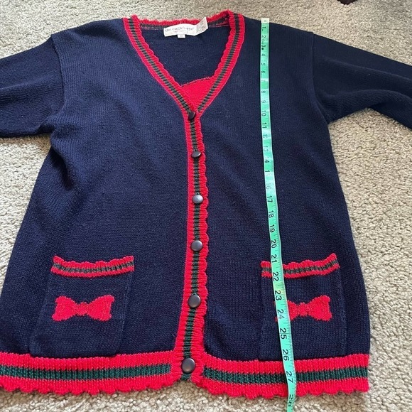 The eagle’s eye vintage cardigan sweater crest bows medium - Picture 6 of 7